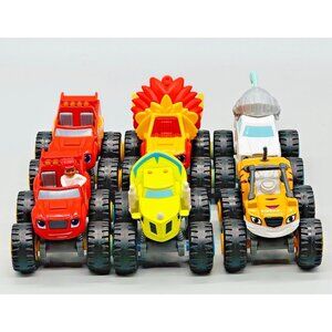 Blaze And The Monster Machines AJ Zeg Lion Blaze Knight Stripes Truck Lot of 6